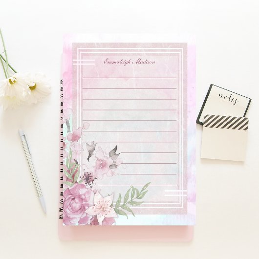 Pink Floral Feminine Essence Custom Post-it Klebezettel