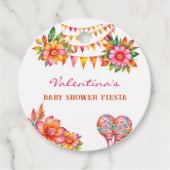 Pink Floral Fiesta Baby Dusche Vielen Dank Geschenkanhänger (Vorderseite)