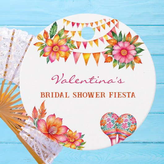 Pink Floral Fiesta Brautparty Vielen Dank Geschenkanhänger