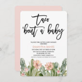 Pink Floral Fiesta Cactus Succulent Baby Dusche Einladung (Vorne/Hinten)
