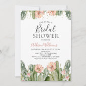 Pink Floral Fiesta Cactus Sukkulentes Brautparty Einladung (Vorderseite)