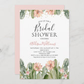 Pink Floral Fiesta Cactus Sukkulentes Brautparty Einladung (Vorne/Hinten)