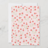 Pink Floral Fifth Birthday Girl Party Template Einladung (Rückseite)