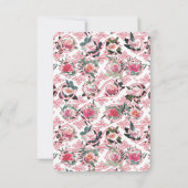 Pink Floral Filigree Karte (Rückseite)