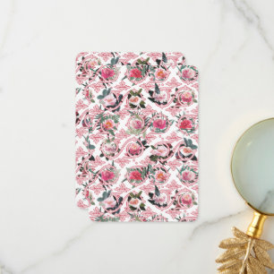 Pink Floral Filigree Karte
