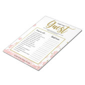 Pink Floral Finden Sie das Gast Brautparty Game Notizblock (angewinkelt)