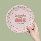 Pink Floral First Birthday Girl Party Custom Pappteller