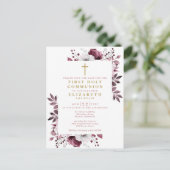 Pink Floral First Heilige Kommune Save the Date Postkarte (Stehend Vorderseite)