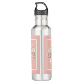 Pink Floral First Mother's Day  Edelstahlflasche (Rückseite)