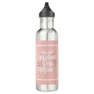 Pink Floral First Mother's Day  Edelstahlflasche