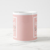 Pink Floral First Mother's Day Jumbo-Tasse (Vorderseite)