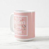 Pink Floral First Mother's Day  Kaffeetasse (Vorderseite Links)