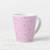 Pink Floral Flowers Cup Milchtasse (Rechte Ecke)