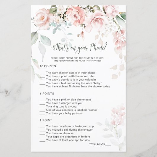 Pink Floral Foliage Baby Was auf Ihrem Handyspiel (Vorderseite)