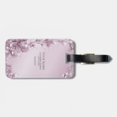 Pink Floral Foliage Gepäckmarke Gepäckanhänger (Rückseite horizontal)