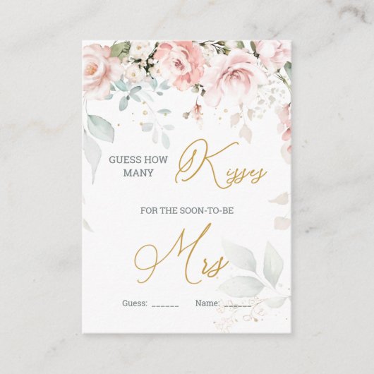 Pink Floral Foliage How Many Kisses in the Jar Begleitkarte (Vorderseite)