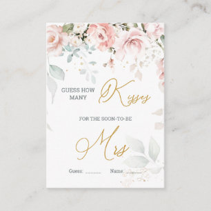 Pink Floral Foliage How Many Kisses in the Jar Begleitkarte