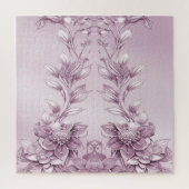Pink Floral Foliage Jigsaw Puzzle (Vertikal)