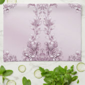 Pink Floral Foliage Küchentücher (Gefaltet)