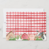 Pink Floral Foliage Landtiere Geburtstag Einladung (Rückseite)