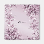 Pink Floral Foliage Magnet (Vorne)