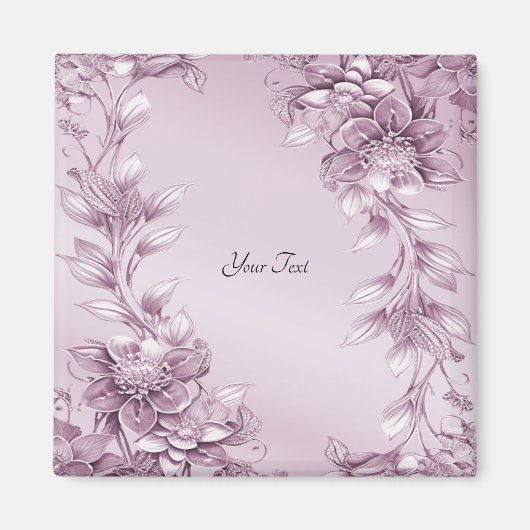 Pink Floral Foliage Magnet (Vorne)