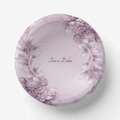 Pink Floral Foliage Paper Bowls Pappteller (Vorderseite)
