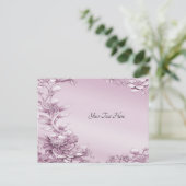 Pink Floral Foliage Postkarte (Stehend Vorderseite)