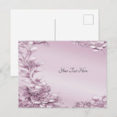 Pink Floral Foliage Postkarte (Vorne/Hinten)