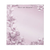 Pink Floral Foliation Notepad Notizblock (Vorderseite)