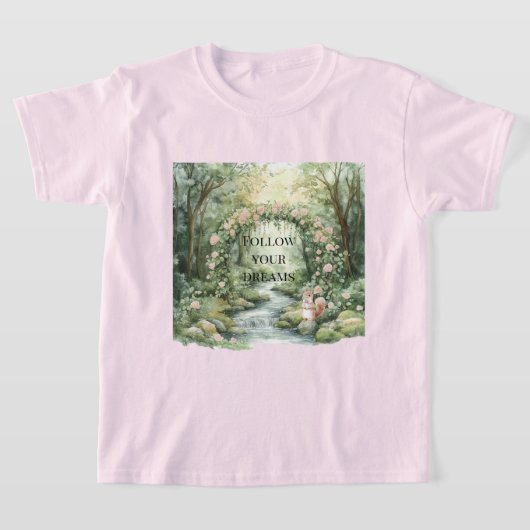 Pink Floral Forest Squirrel T-Shirt (Ablage )