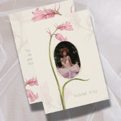 Pink Floral Foto Beerdigung Beileid Danke Karte