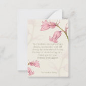 Pink Floral Foto Beerdigung Beileid Danke Karte (Rückseite)