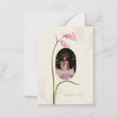 Pink Floral Foto Beerdigung Beileid Danke Karte (Vorderseite)