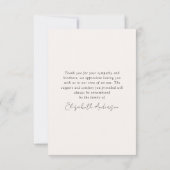 Pink Floral Foto Beerdigung Beileid Vielen Dank Karte (Rückseite)