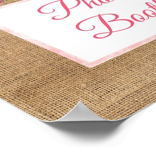 Pink Floral Foto Stand Hochzeitsschild Poster (Ecke)