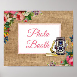 Pink Floral Foto Stand Hochzeitsschild Poster