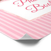 Pink Floral Foto Stand Hochzeitsschild Poster (Ecke)