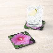 Pink Floral Fotografie Getränkeuntersetzer (Rechte Seite)