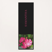 Pink Floral Fotoname Yogamatte (Vorderseite)