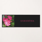 Pink Floral Fotoname Yogamatte (Vorderseite (Horizontal))