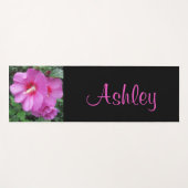 Pink Floral Fotoname Yogamatte (Vorderseite (Horizontal))