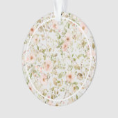Pink Floral Frame Baby's First Christmas Ornament (Vorderseite)