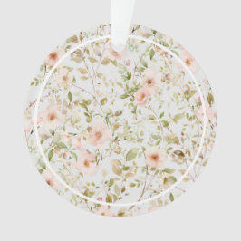 Pink Floral Frame Baby's First Christmas Ornament