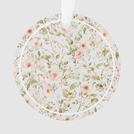 Pink Floral Frame Baby's First Christmas Ornament (Vorderseite)