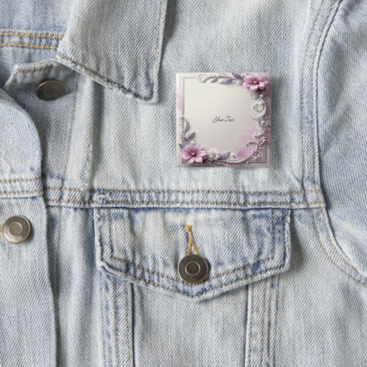 Pink Floral Frame Button (Beispiel)