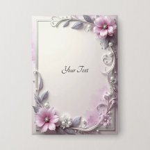 Pink Floral Frame Button