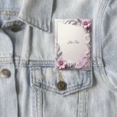 Pink Floral Frame Button (Insitu)