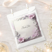 Pink Floral Frame Favor Bag Geschenktütchen (Ausgeschnitten)