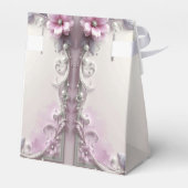 Pink Floral Frame Favor Box Geschenkschachtel (Rückseite)